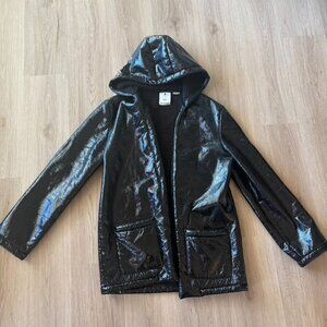Opening Ceremony x Adidas Faux Patent Leather Teddy Hooded Jacket Size Medium